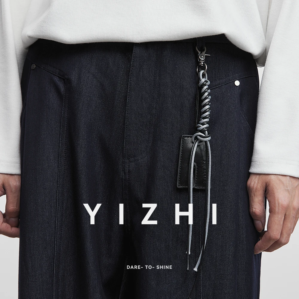 Autumn Men's Straight Casual Pants Fashion Old Money Style Denim Color Loose Wide Leg Pants Daily Commuter Men Casual Pants