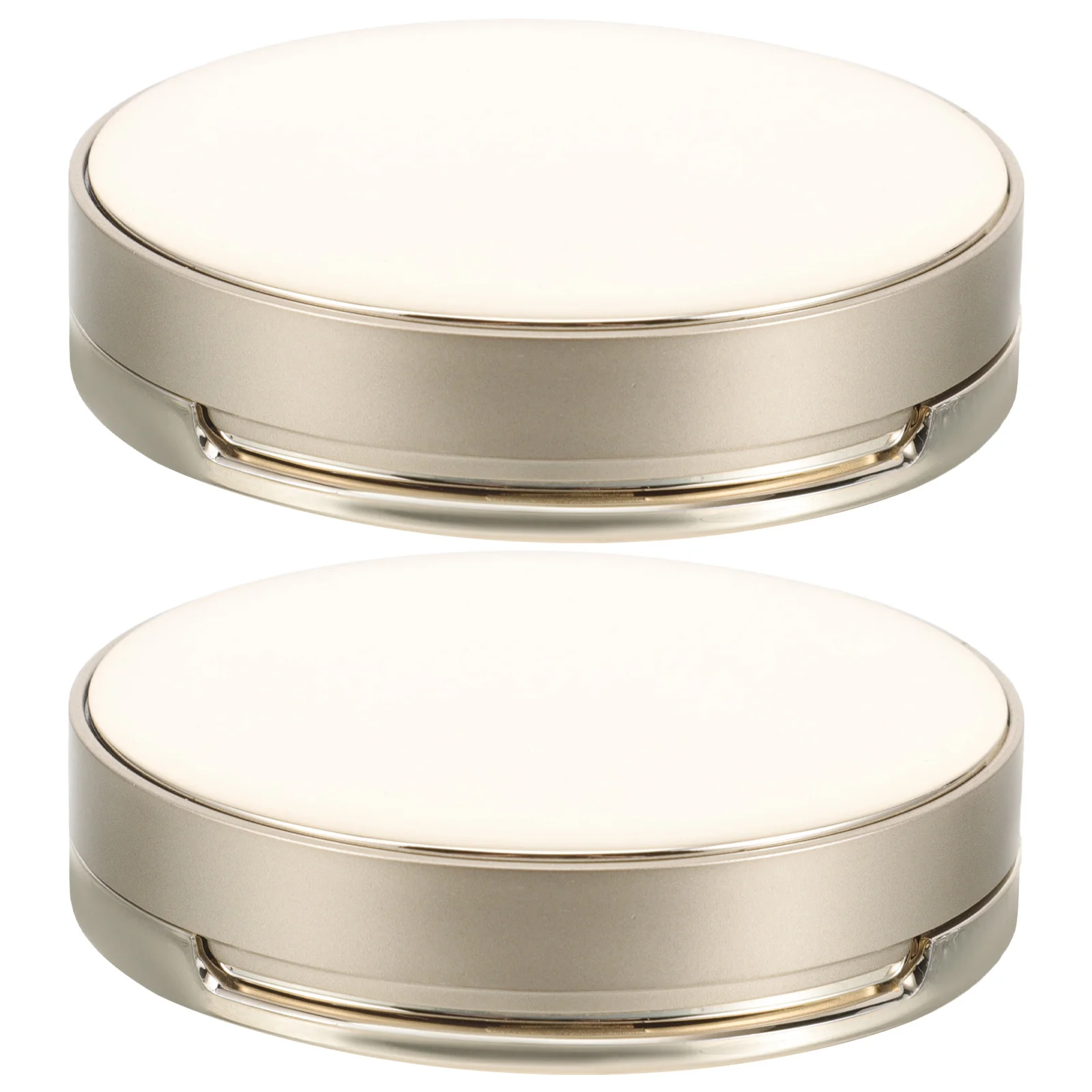 

2Pcs Powder Box with Puff Compact Cushion Foundation Case Travel Friendly Refillable Container for Loose Body Makeup Powder