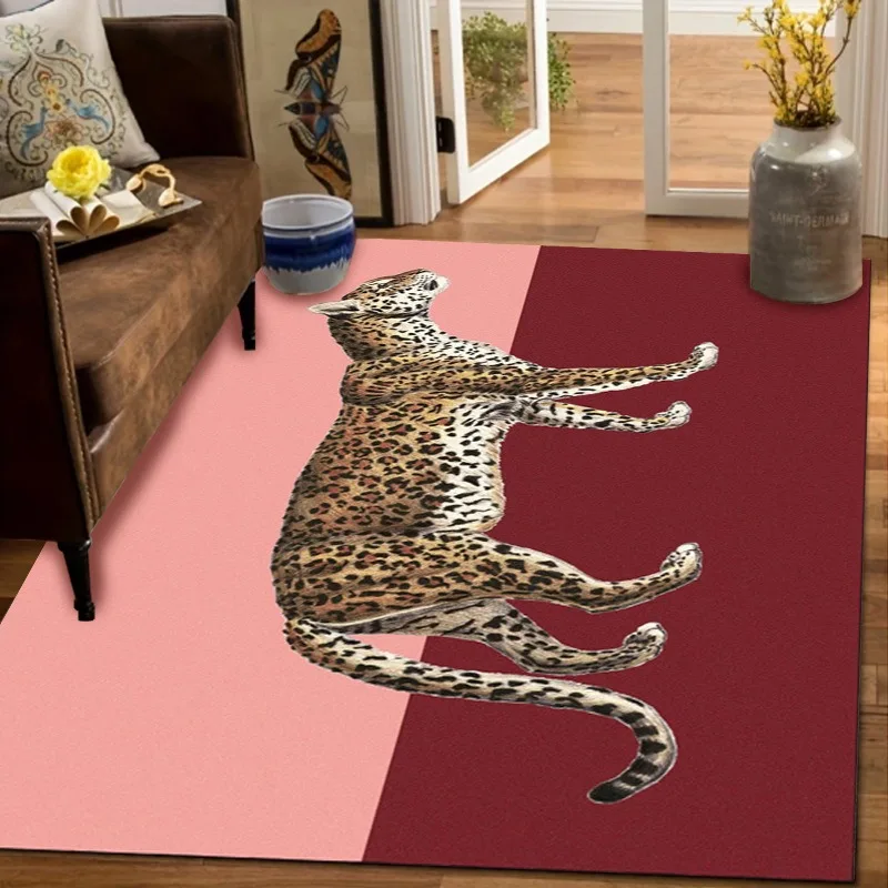 Moderner abstrakter Tiger-Dekorations-Wohnzimmerteppich, großflächiger Schlafzimmer-Plüschteppich, kreative lustige Couchtischmatte • Tapis