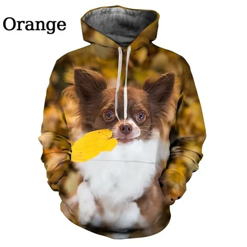 Sudadera con capucha para hombre y mujer, suéter informal con estampado 3D de perro Chihuahua, ropa de calle de gran tamaño, novedad