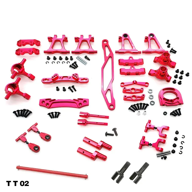 

1Set TAMIYA TT02 Metal Upgrade Parts Steering Cup Front Rear Arm Shock Absorber Mount Steering Rod For RC Car TT-02