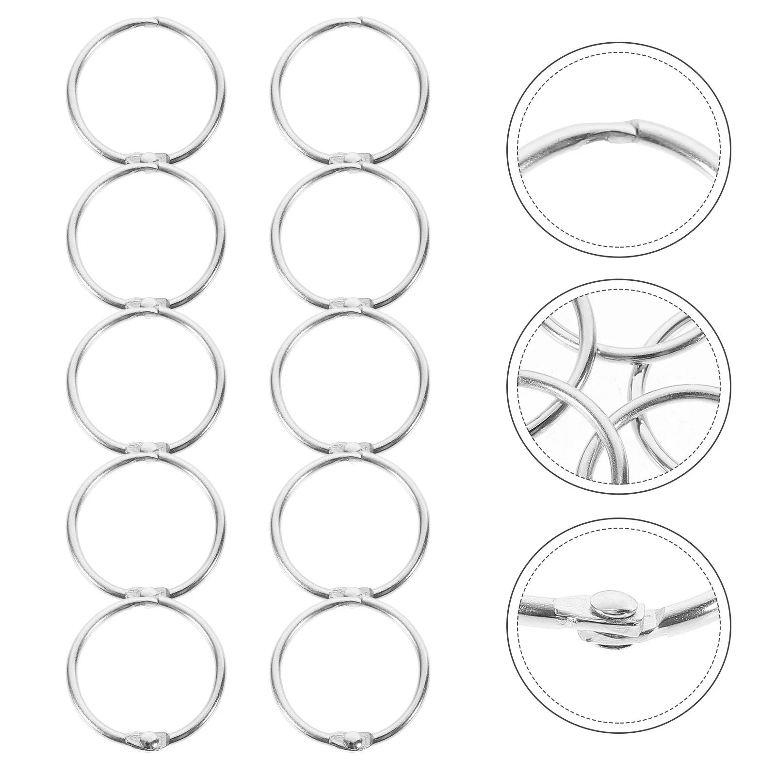 

20Pcs Small Metal Ring Binder Clips for Loose Leaf Cards Notepad Rings Scrapbook Book Rings Office Binding Supplies