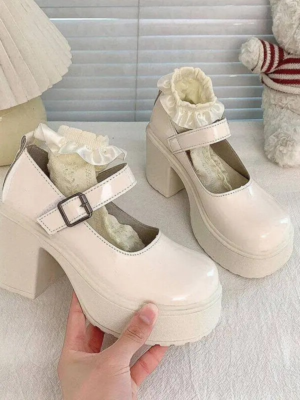 Lolita Sweet Cool Mary Jane kleine leren schoenen 2025, nieuwe zomer JK-schoenen