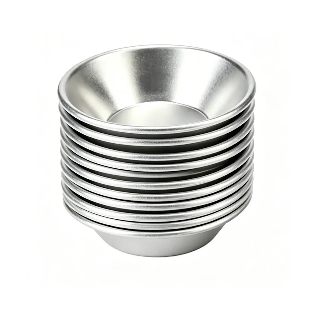 10 Pack Aluminum Egg Tart Molds Designed for Traditional Portuguese Tarts Cakes Quiches and Individual Baked Goods