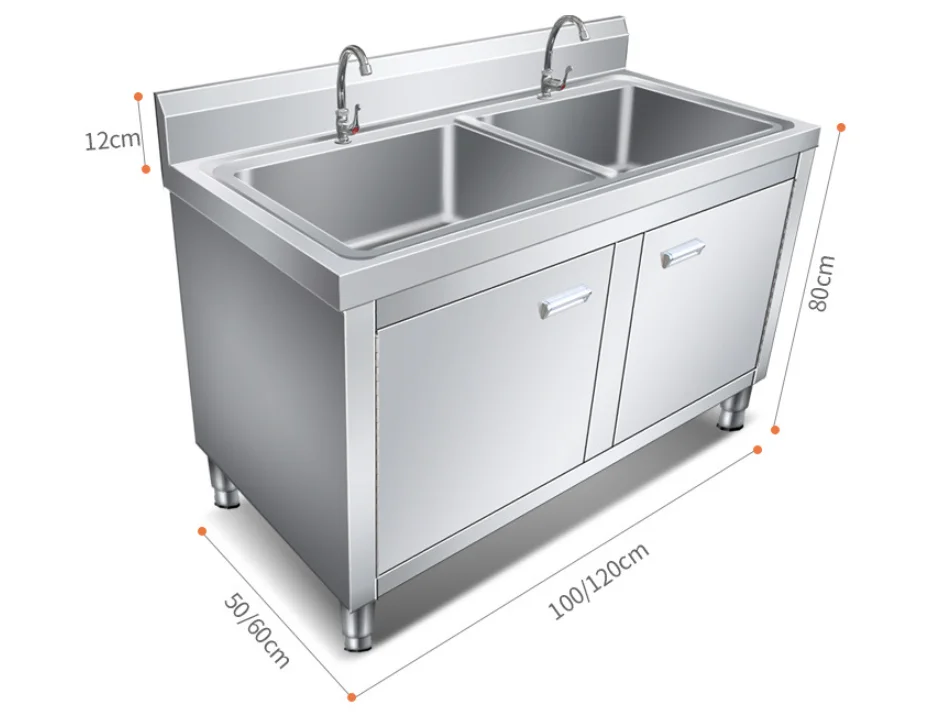 304 Stainless Steel Kitchen Sink Large Capacity Thickened Wire Drawing Sink Integrated Molding Single Sink