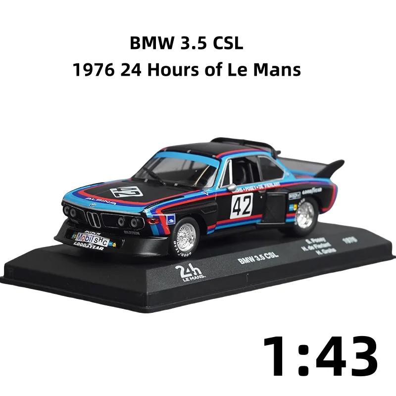 

1:43 Altaya BMW BMW 3.5 CSL 1976 24 Hours of Le Mans 42 alloy die cast car model, a gift for children, collectible toy for boys.