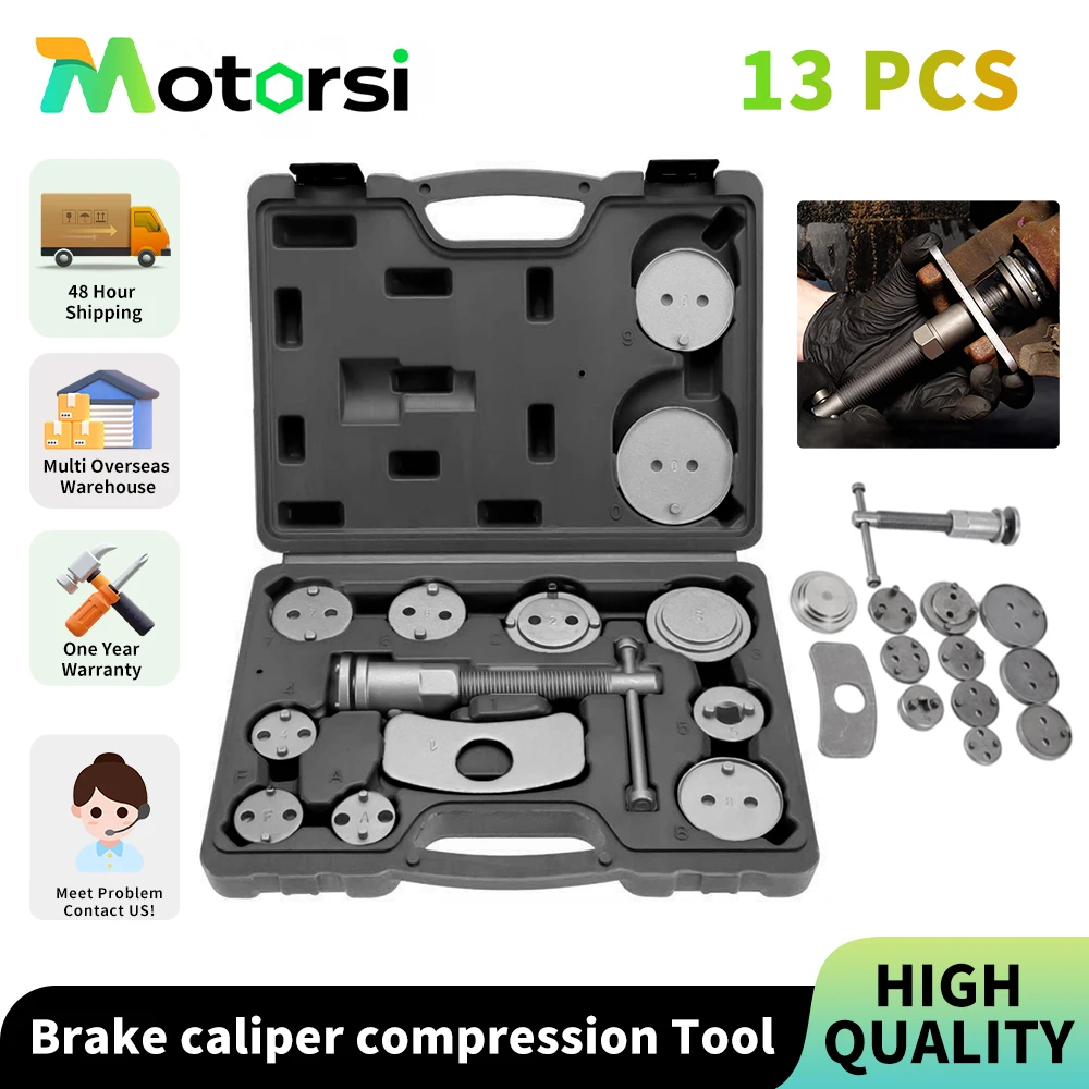 Motorsi 13pcs Car Disc Brake Pump Caliper Removal Piston Adapter Compressor