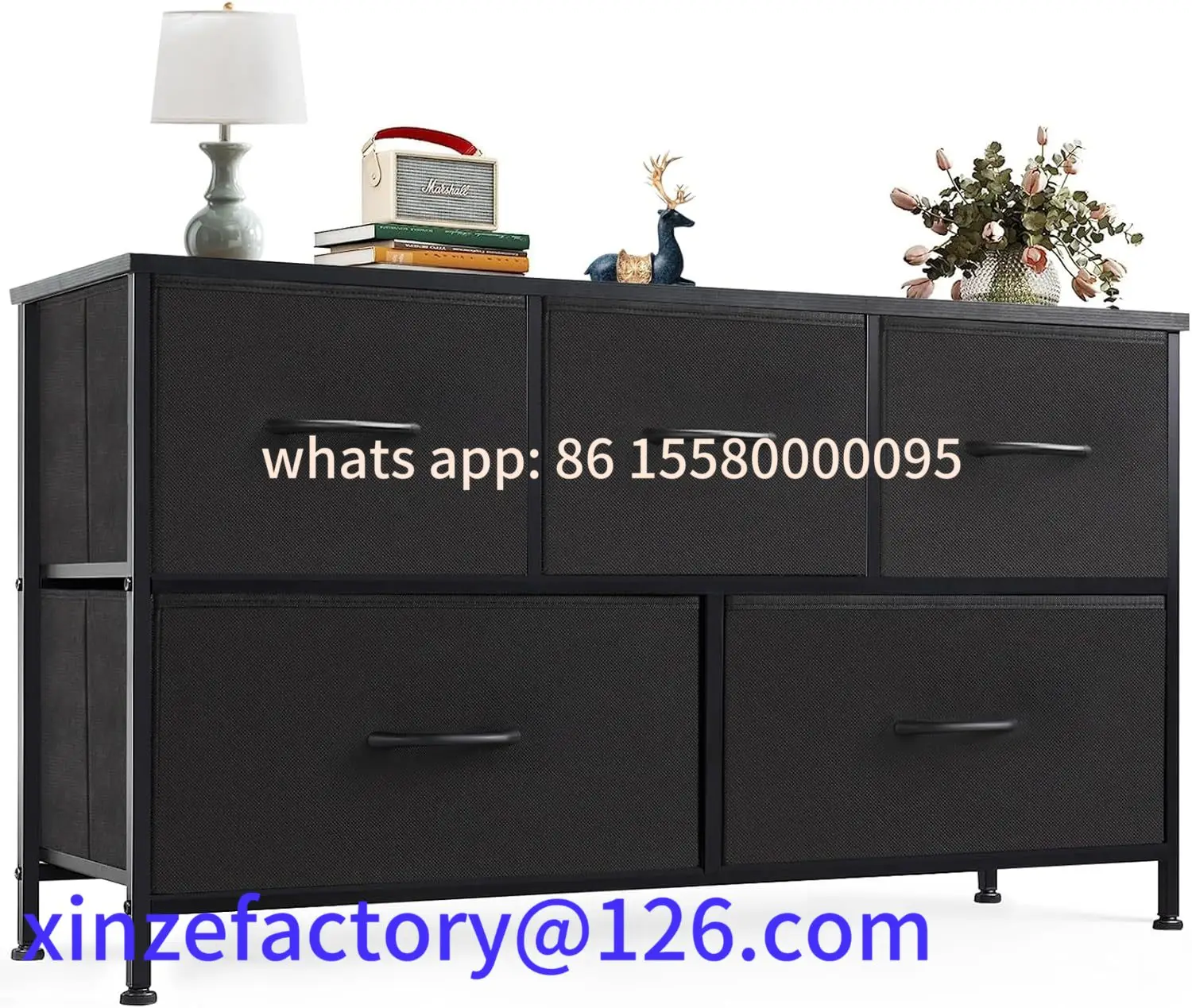 

Customizable Dresser , Wide Chest of Drawers, Fabric Bedroom Dresser with Drawer Organizer