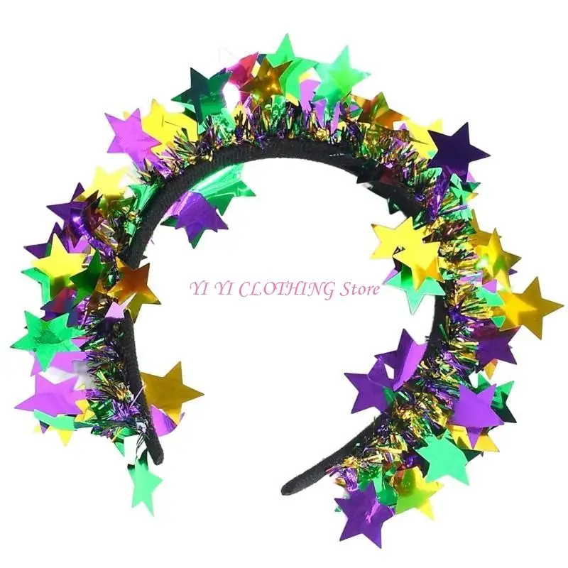 N5KF Eye-catching Mardi Gras Prom Dancer Headpiece Stage Costume Masquerade Art Costume Halloween Supply