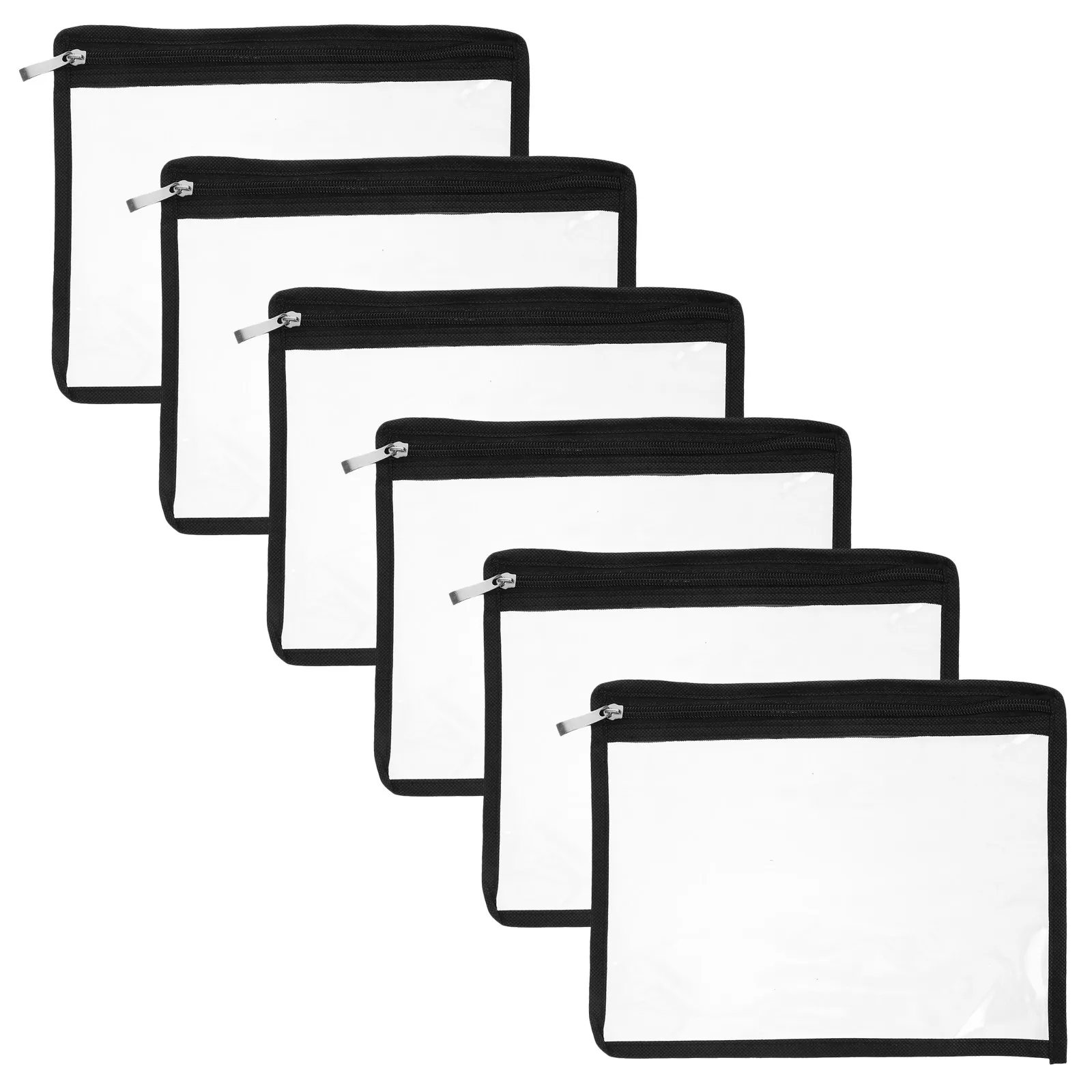 

6 шт. прозрачных водонепроницаемых сумок на молнии из ПВХ, органайзеры для канцелярских принадлежностей, для школы, офиса, путешествий, хранения документов