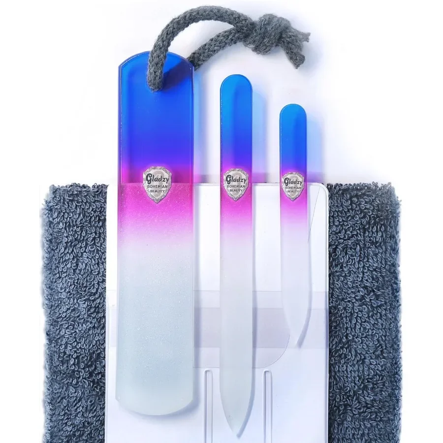 

Glass Nail File Set for Professional Manicure and Pedicure: DoubleSided Foot Rasp with Different Grit Surfaces to