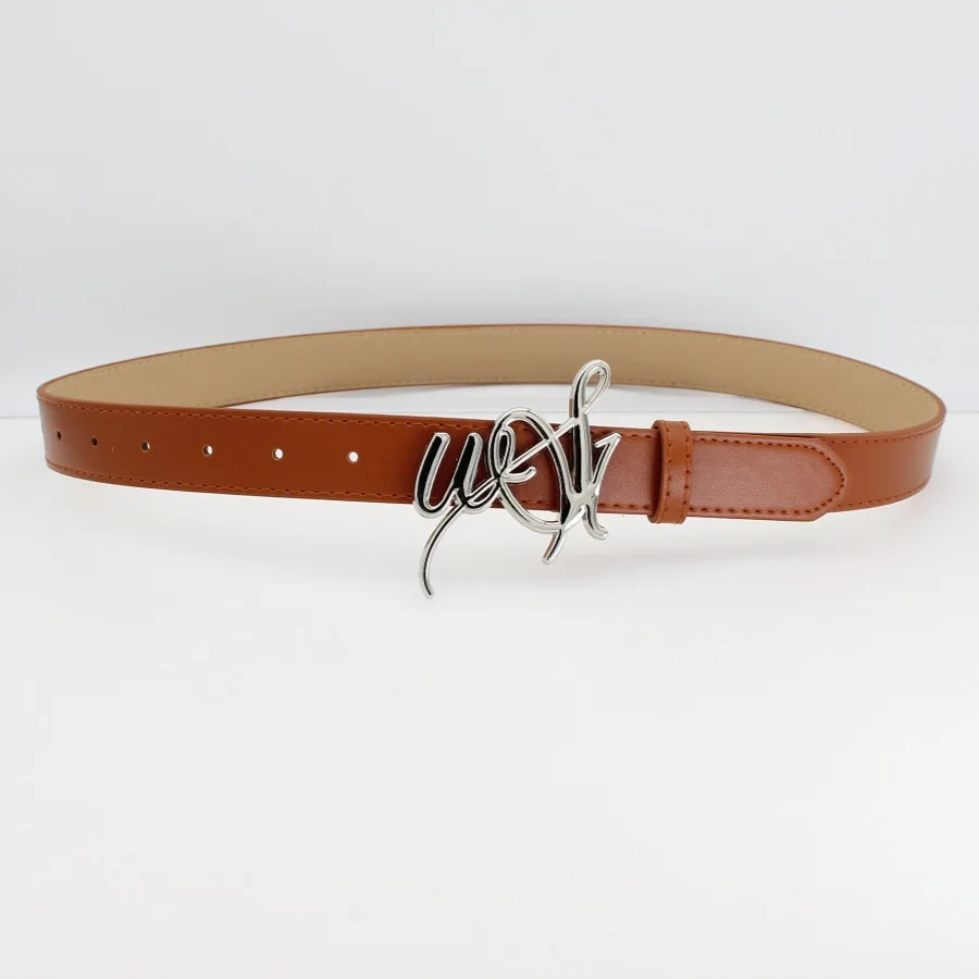 موضة جديدة الذهب H مشبك الأحزمة للنساء أسود براون الإناث حزام السيدات فستان الجينز حزام قابل للتعديل