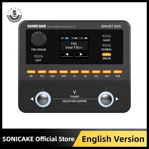 SONICAKE Smart Box Processeur multi-effets pour guitare et basse, plus de 130 effets, prise en charge NAM/IR, looper, accordeur/métronome intégré QME-20