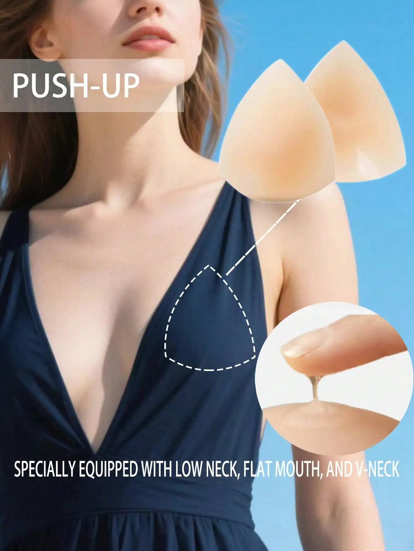 

2pcs Ultra-Thin Reusable Silicone Triangle Nipple Covers - Natural Color