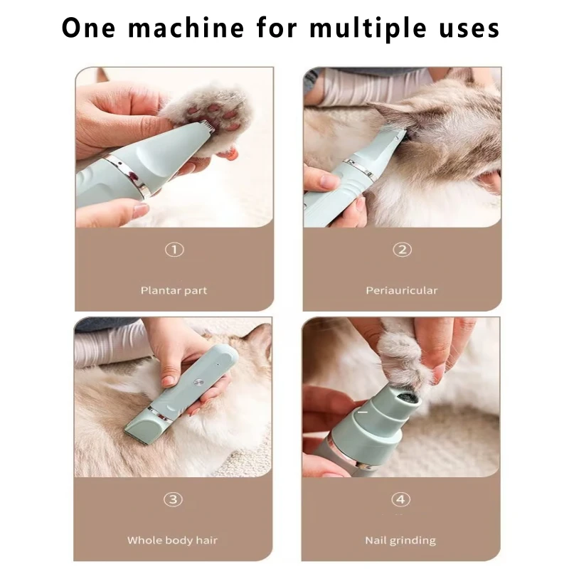 4 in 1 Pet Electric Hair Clipper Dog  Grooming Trimmer Set, USB  Dog And Cat Paw Hair Trimmer.