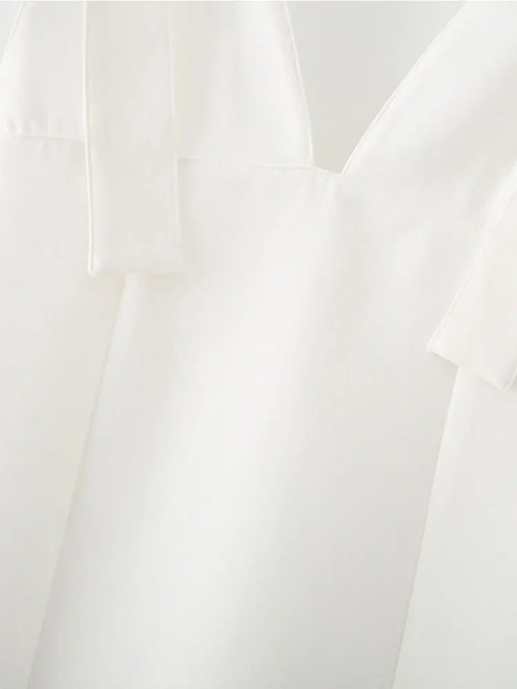 2025 Summer Chic Casual Women Dress Bow Cami Sleeveless Pleated Mini Vestidos New Fashion Holiday Dress