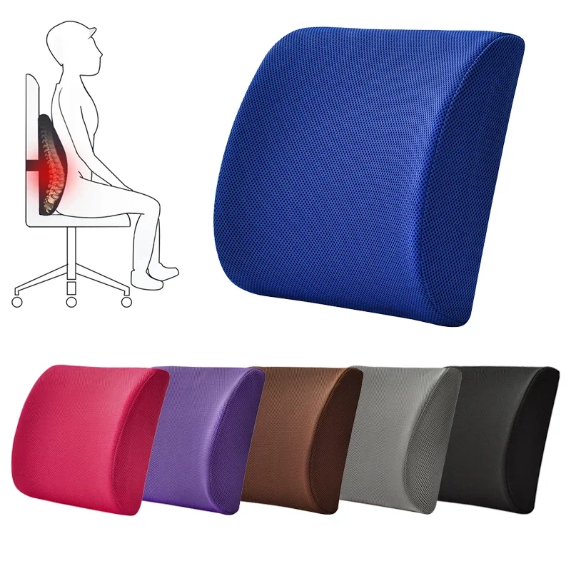 Car Seat Home Office Pillows Travel Pillow Relieve Pain Soft Memory Foam Lumbar Support Breathable Healthcare Back Waist Cushion