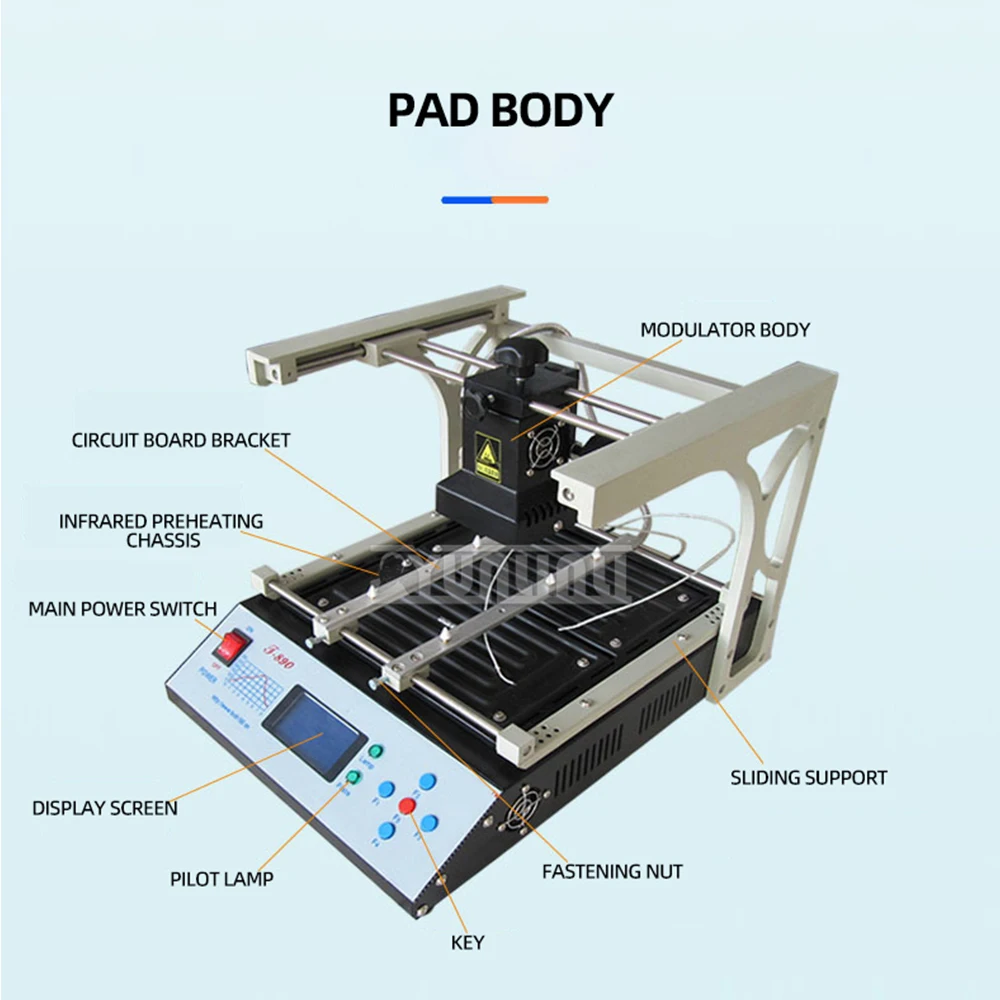 Double Digital Welder Irda Bga Reflow Station Soldering Smt Smd Solder Station Intelligent Infrared Rework Station T-890 2025new