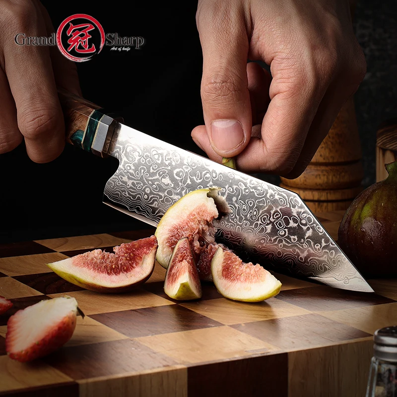 GRANDSHARP 5.5 Inch Professional Kiritsuke Knives Japanese Damascus Steel Chef Kitchen Knife Meat Sushi Vegetables Cutlery