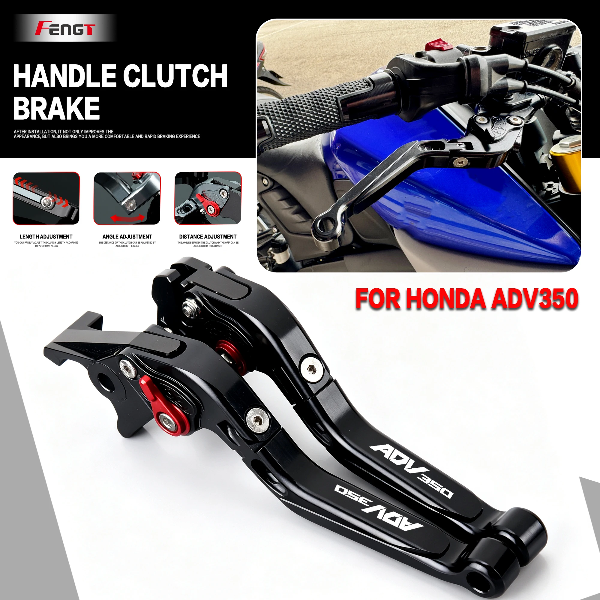 Cnc Aluminum Adjustable Brake Clutch Levers - Honda ADV 350 ADV350 2022-2026 model