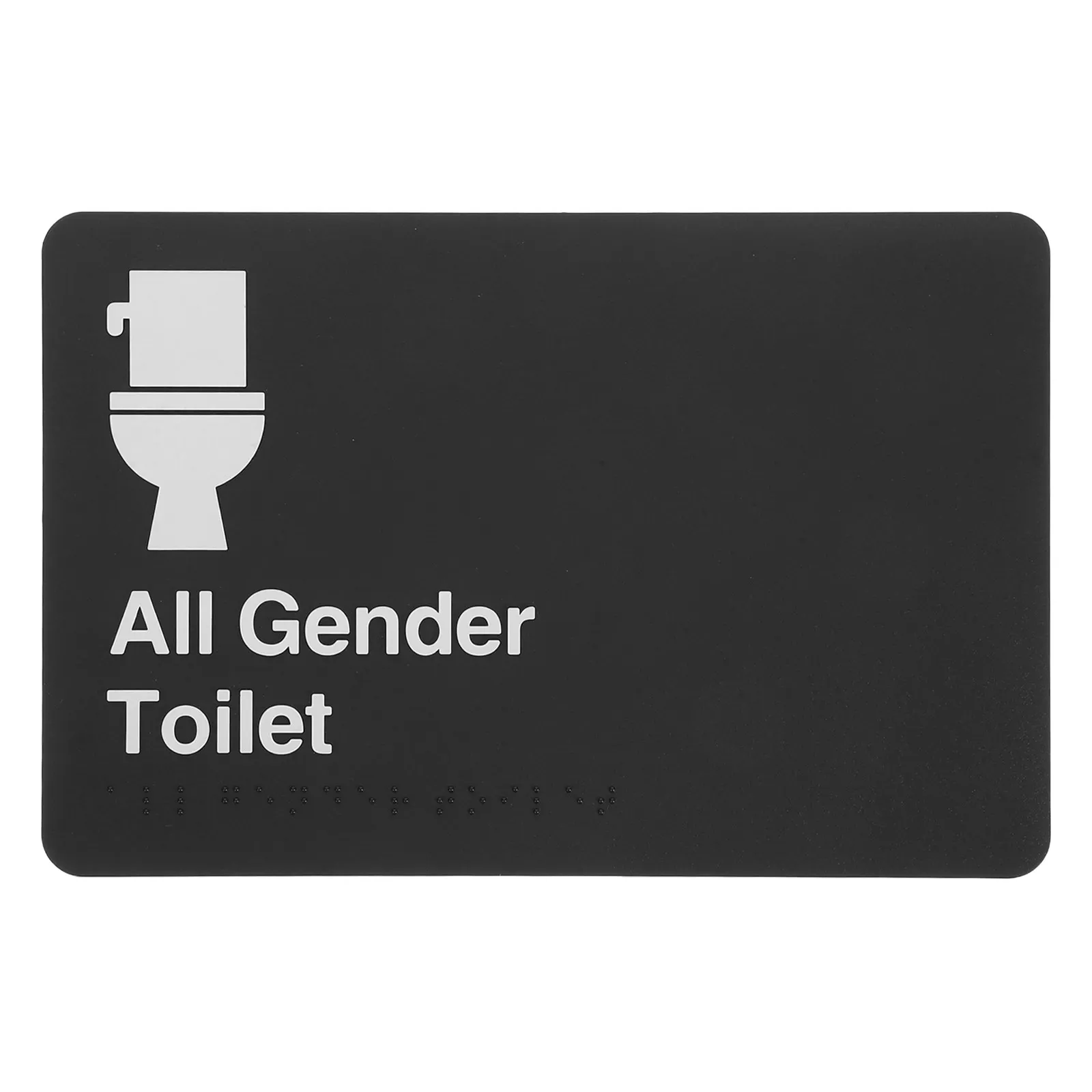 Unisex Braille Restroom Sign High-Contrast Colors Easy-to-Read Tactile Text All-Gender Toilet Sign for Business Public Spaces