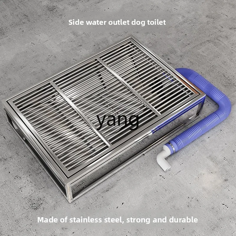 TGF Large Dog Stainless Steel Dog Toilet Pet Funnel Tray with Sewer Flush