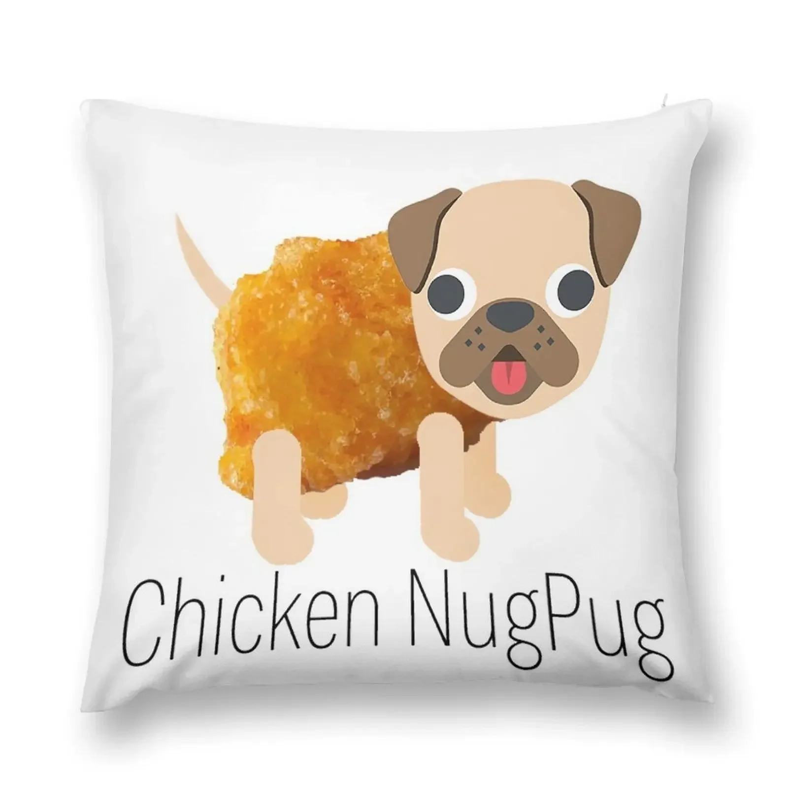 Chicken NugPug - Pug Chicken Nugget Throw Pillow Luxury Cushion Cover Cushion Cover Luxury pillow