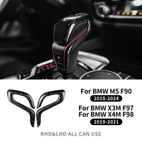 For BMW F90 M5 F97 X3M F98 X4M 2019 - 2023 Real Carbon Fiber Automatic Shift Gear Knob Trim Cover Car Retrofitting Accessories