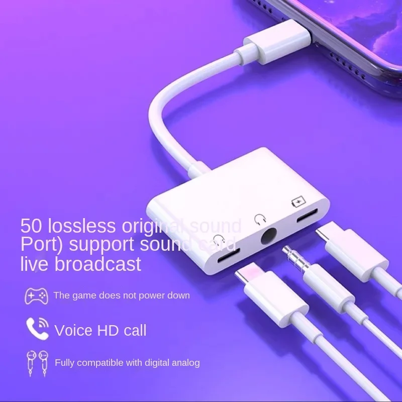 Mobile Phone Sound Card Adapter, Headset Converter, Live, No. 1, 3 em 1