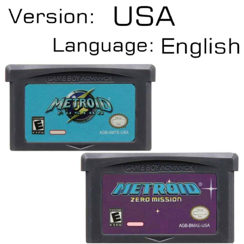 Metroid Series GBA Game 32-bit Video Game Cartridge Console Card Fusion Zero Mission for GBA NDS USA EUR Version