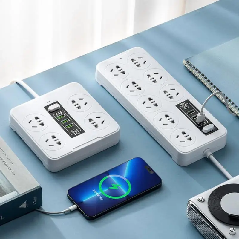 New！Universal Power Strip Socket EU US AU Plug With USB Type-c PD Surge Protector Power Cord Extension Sockets - view 4