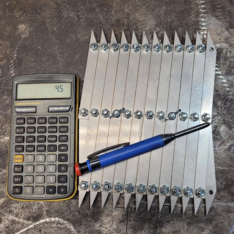 12-Point Center Meter Isometric Measuring Tool Precision Measuring Utility Tool Center Line Gauge Carbon Steel Center Meter