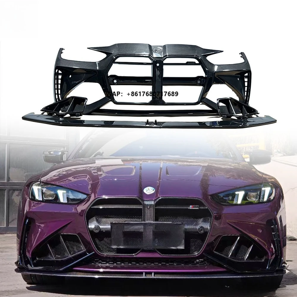 For  G80 G82 G83 M3 M4 2021 2025 High Quality Dry Carbon Fiber AD Style Front Bumper Kit Front Lip Side Air