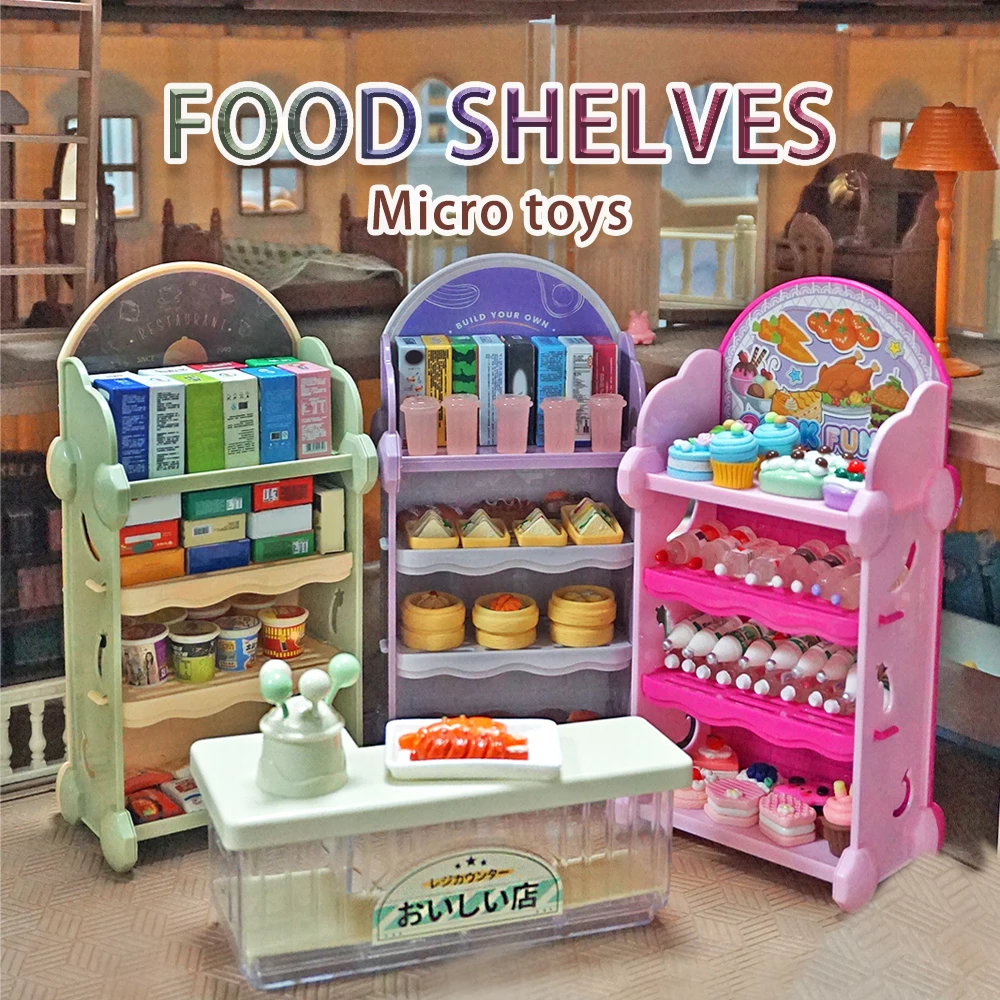 1/12 Miniatur Supermarkt Display Stand Registrierkasse Puppenhaus Möbel Mini Lebensmittel Modell Küche Spielzeug Micro Dekorationen Geschenk