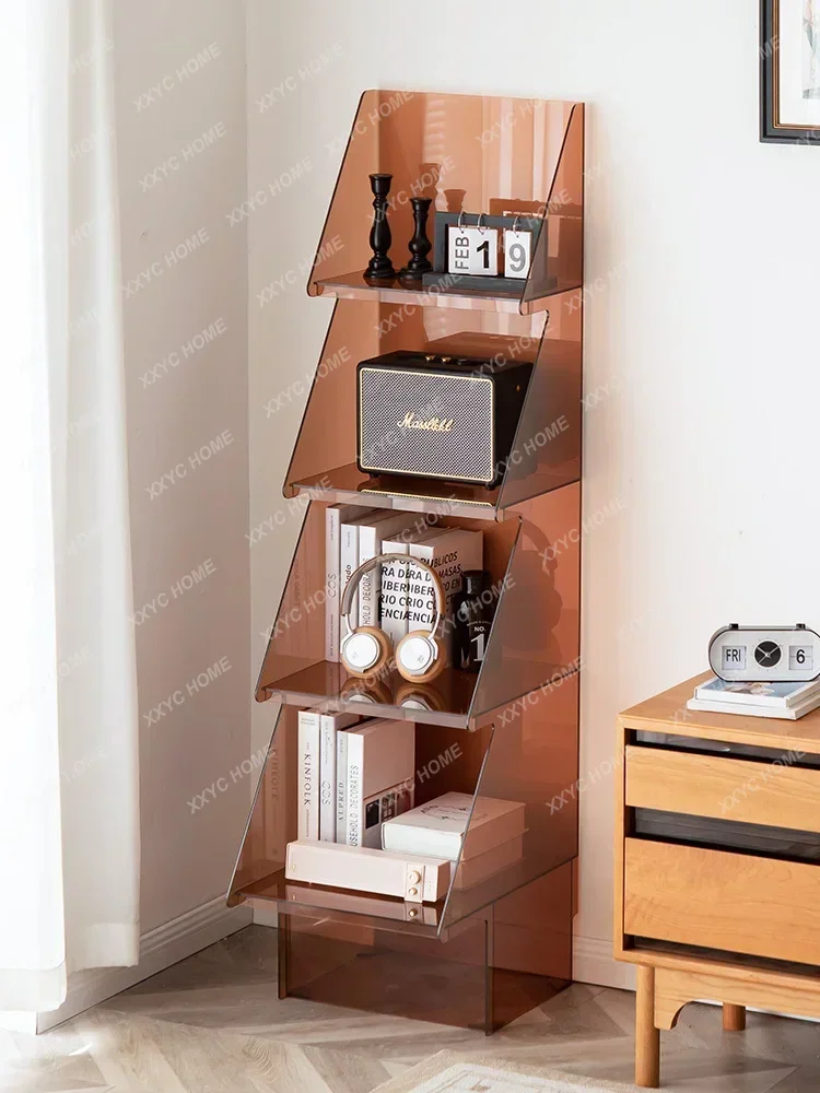 

Closet Organizer Luxury Shelf Acrylic Living Room Storage Display Shelf Floor Bookshelf Decoration Shelf رفوف جدارية للكتب