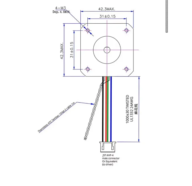 High Torque 60V Kraken NEMA 17 Stepper Motor 8kg.cm 3A Round Shaft for High Speed 3D Printer