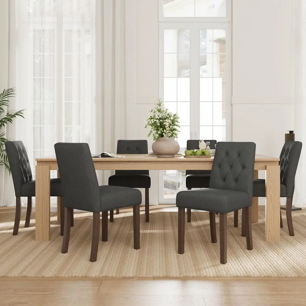 

Dining Chairs Set of 6 Modern Parsons Kitchen amp Dining Room Chair with Diamond Tufted Back, Solid Wooden Legs for Apartment,