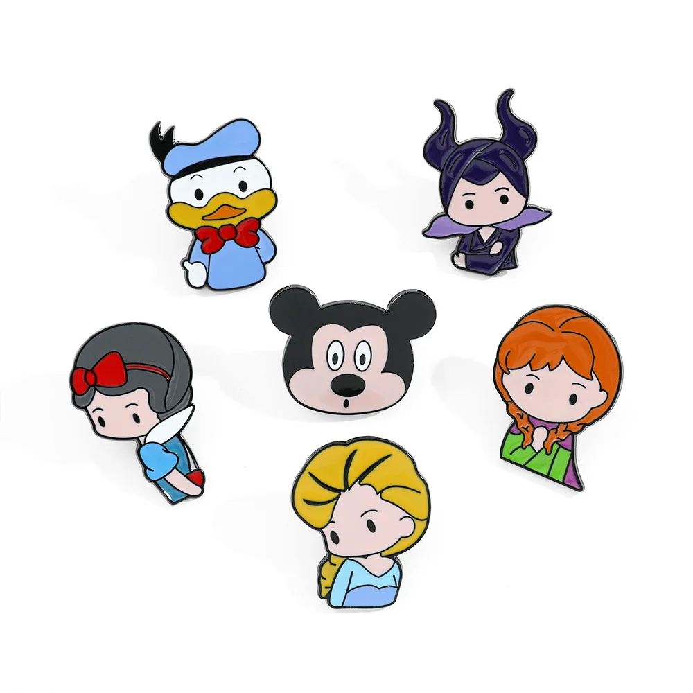 

Disney Maleficent Elsa Mickey Mouse Ursula Enamel Pins Snow White Cartoon Bag Brooch Cute Badges Lapel Pin Jewelry Gift Friends