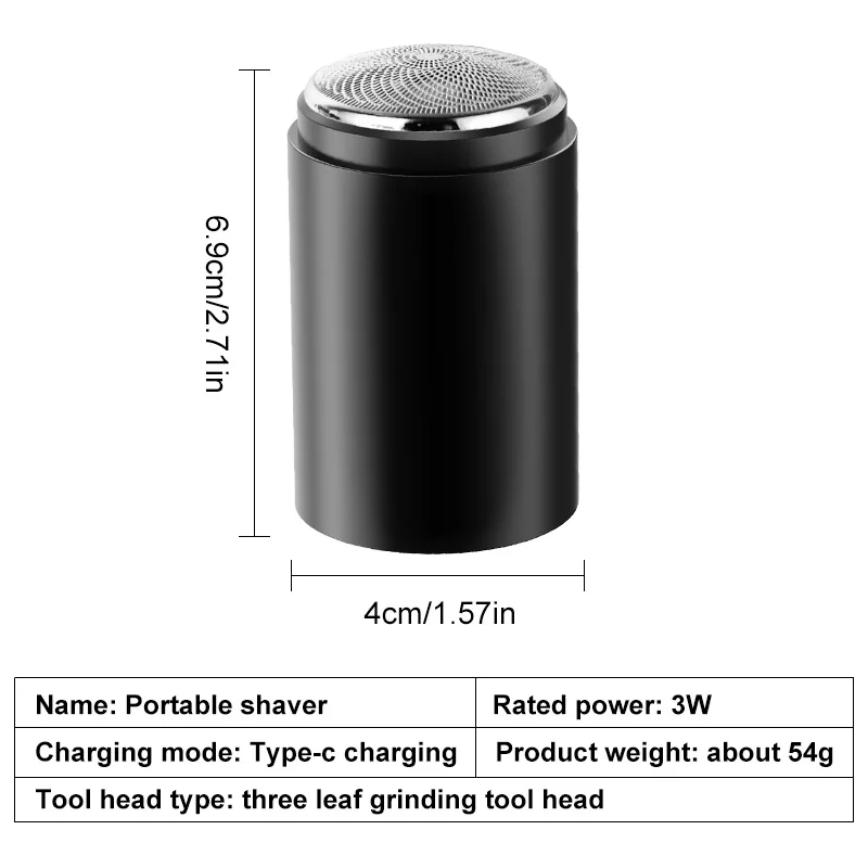 ماكينة الحلاقة الكهربائية للرجال تدعم الشحن TYPE-C. أنماطان مناسبة للحمل وقوية.