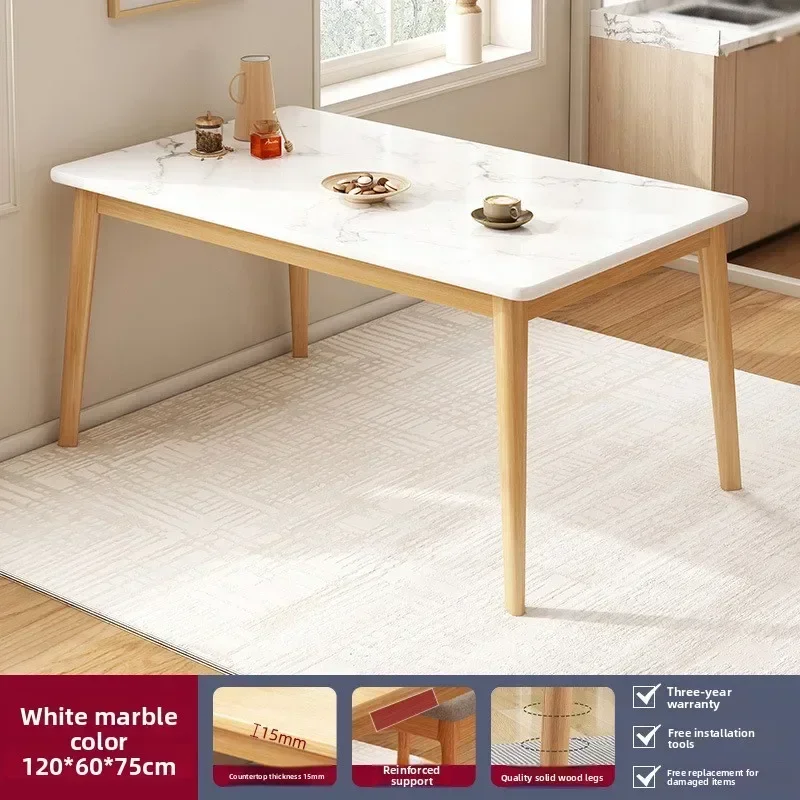 Dining table household small apartment rectangular rental room eating small table simple dining table sturdy and durable