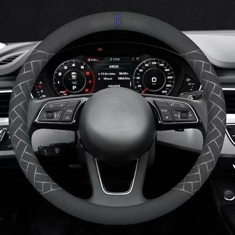 Universal Big Truck Lorry Bus Suede Steering Wheel Cover 36-50CM For Dongfeng SANY SCANIA IVECO ISUZU Volvo MAN Renault DAF Hino