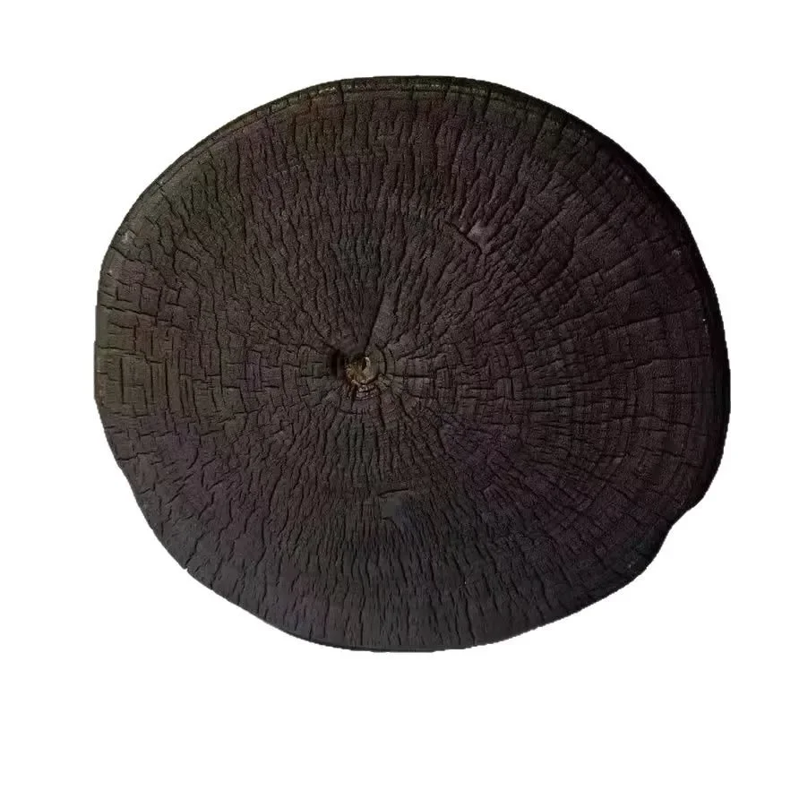 Wabi-sabi camphor charred black walnut ring tea tray household texture texture carbonized oval tea bearing