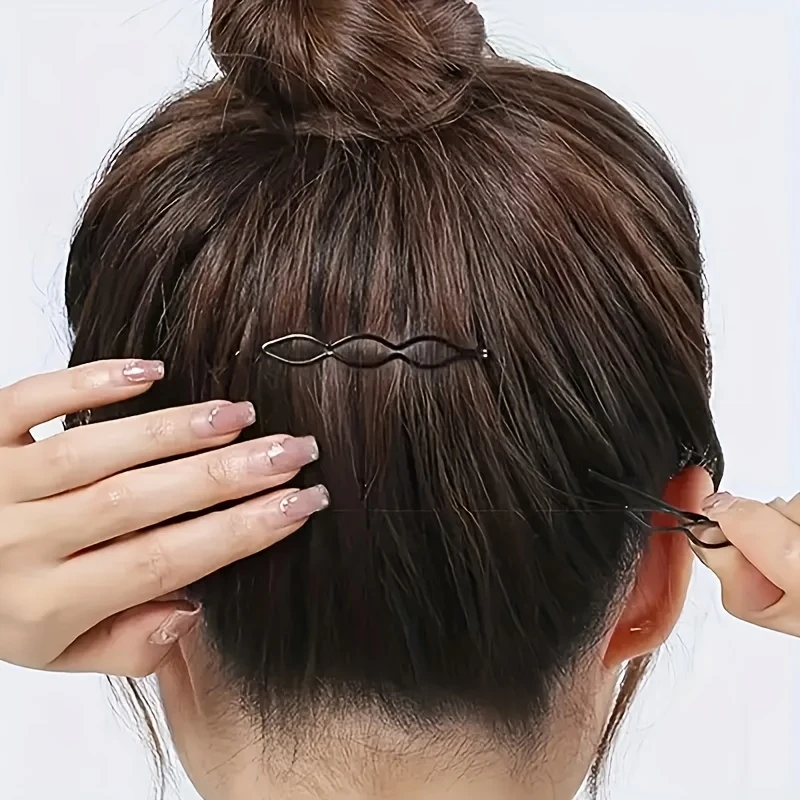 8 Stück Modische Schwarze Bobby Pins Haarspangen Gewellte Haarnadeln Metall-Haarklammern Unsichtbare BB-Clips Wellenförmige Haarklammern Haarclips Accessoires
