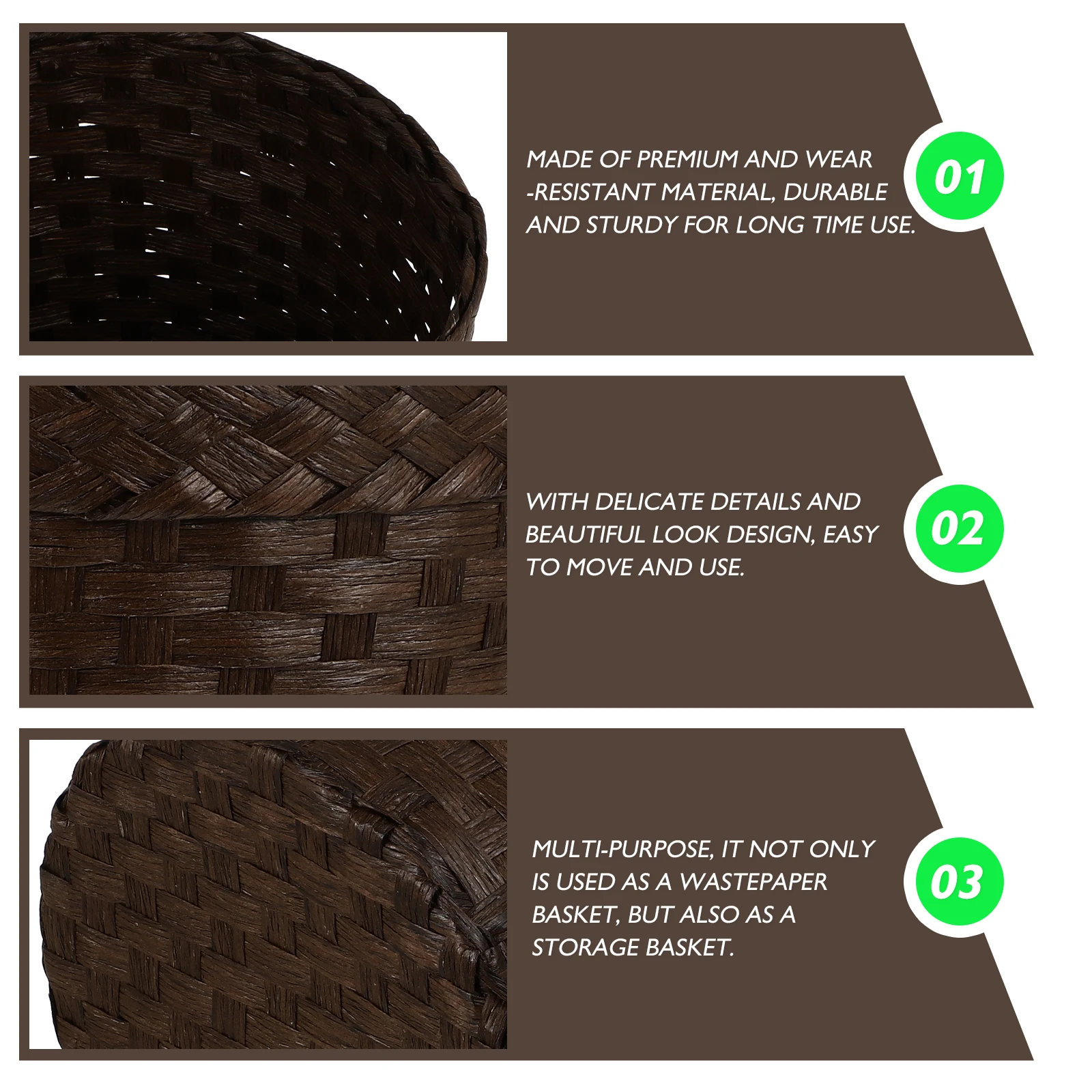 

1Pcs Grass Woven Storage Basket Creative Organizer for Home Office Kitchen Multi-Purpose Decorative Container