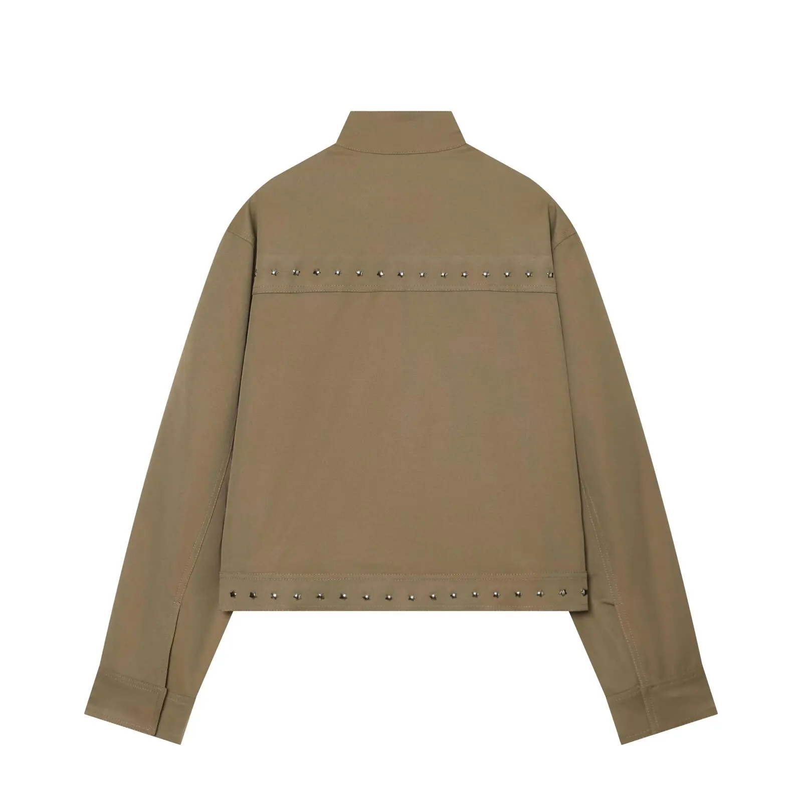 KONDALA Women Fall Street Style Zipper Jacket Cool Girls Rivet Decoration Casual Jacket 2026 Autumn Trendy Vintage Y2K Jackets