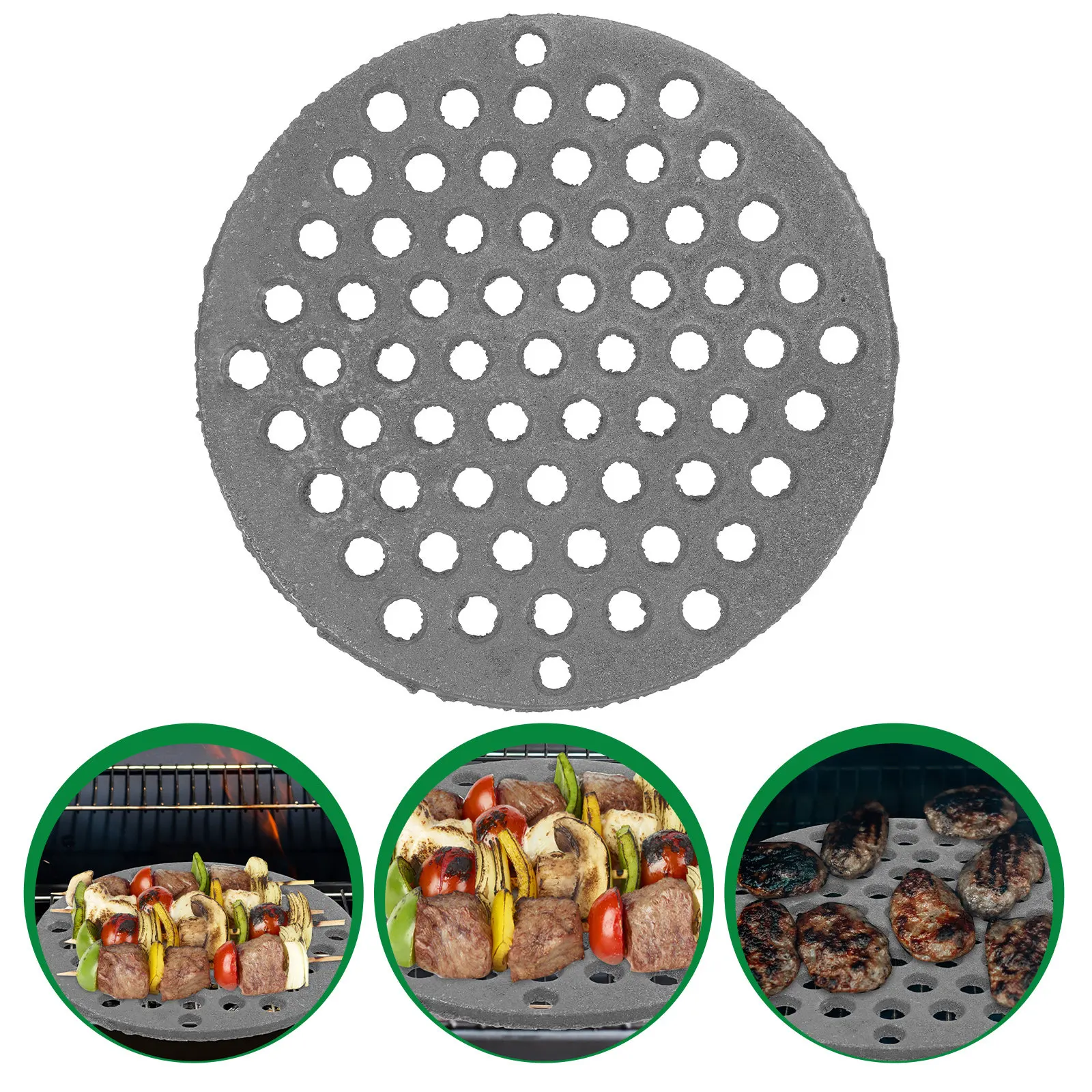 Cast Iron Grill Grate Round Heavy-Duty BBQ Mesh for Outdoor Cooking, Camping, and Grill Replacement