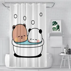 Bear and Panda Bath Bathroom Shower Curtains Bubu Dudu Cartoon Waterproof Partition Unique Home Decor Bathroom Accessories