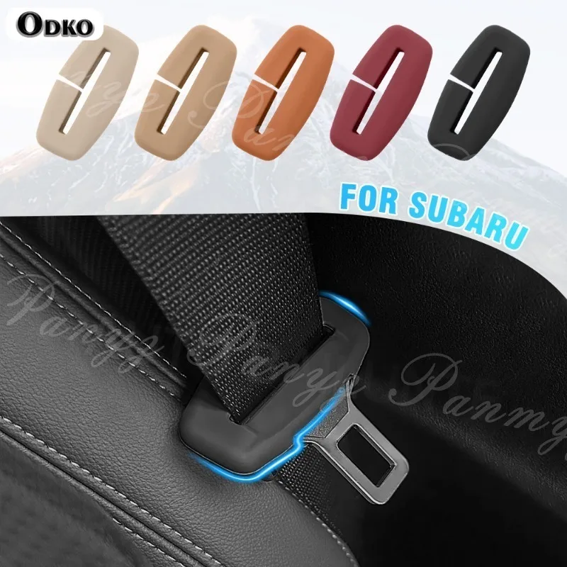 2Pcs Car Seat Belt Buckle Protector Cover Soft Silicone Interior Accessories For Subaru Forester Outback BRZ XV WRX