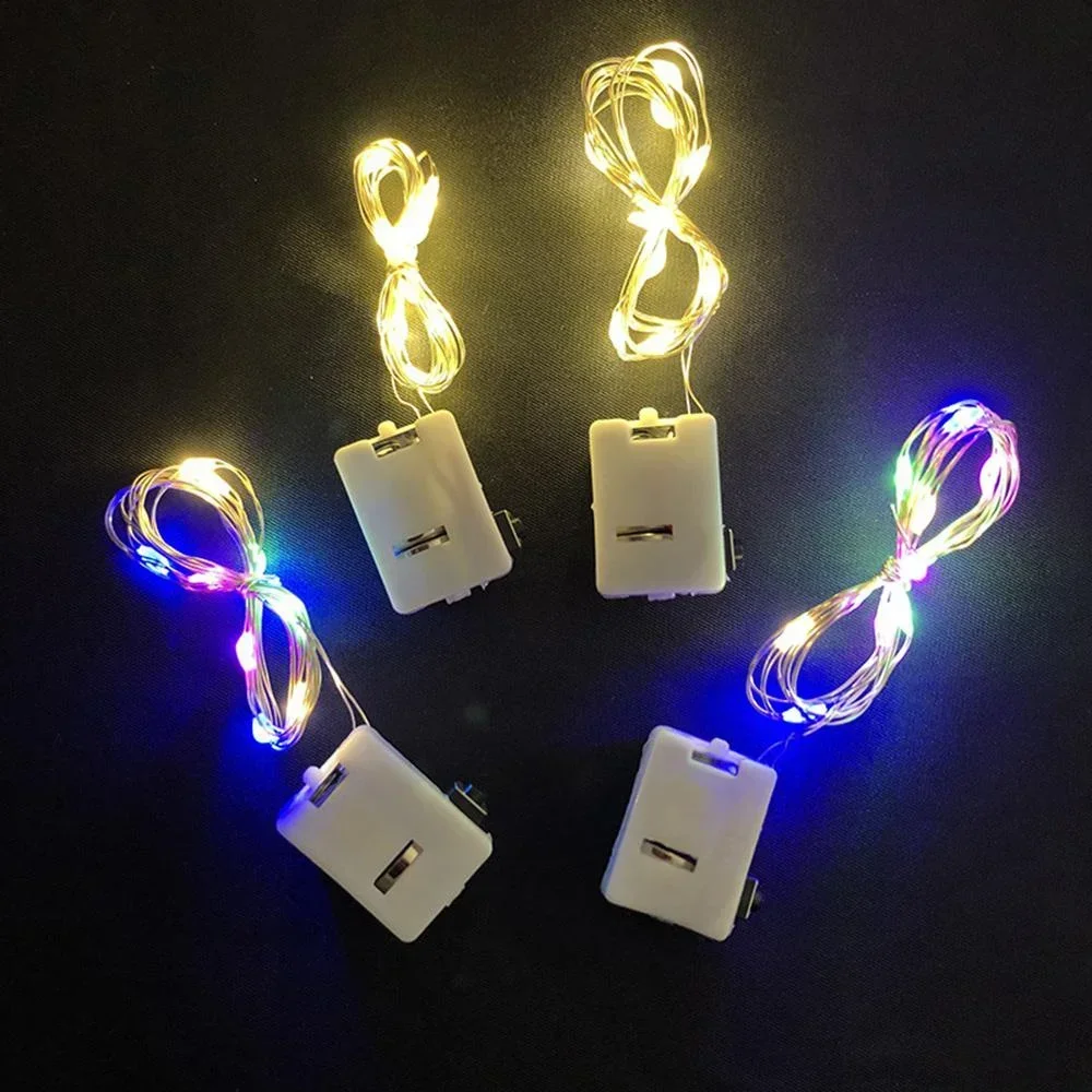 1M/2M LED String Lights Cell Battery Powered Mini Fairy Lamp Christmas Light - Battery Included