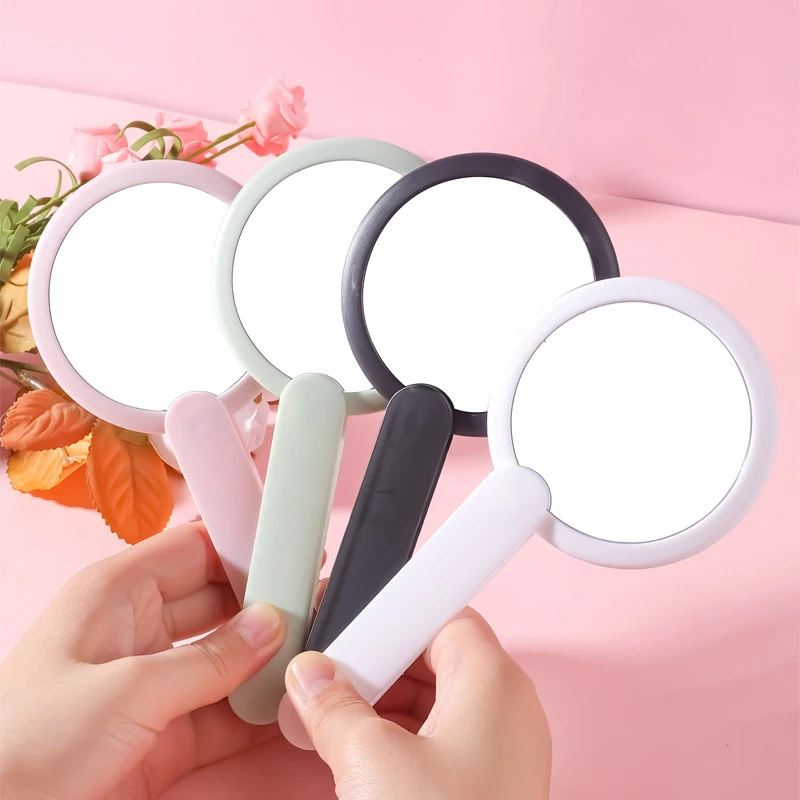 Round Rotating Cosmetic Mirror Mini Pocket Make-Up Mirror Portable Double-sided Handheld Mirror Girls Dressing Cosmetic Mirror